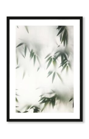 Bamboo leaves creating a peaceful and relaxing atmosphere behind frosted glass