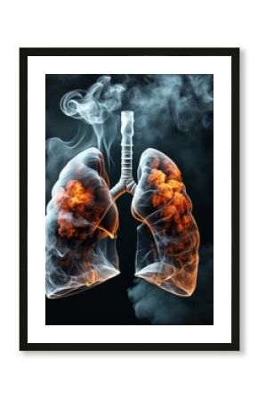 A cross-section of a healthy lung compared to a smoker lung, emphasizing the impact of smoking on human health, drug awareness, stop smoking cigarettes concept, quit bad habit, healthcare, no smoking