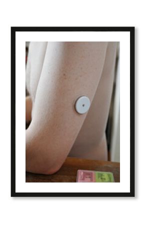 A close-up view of a wearable health monitoring device 