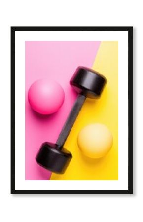 Fitness equipment on colorful background (1)