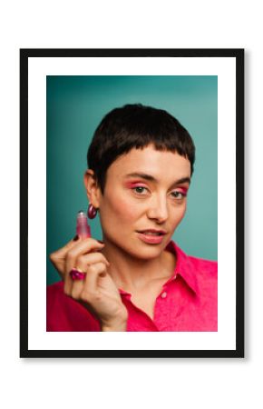 Confident Woman Holding Beauty Product