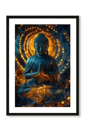 A statue of a person sitting in meditation. Ideal for wellness and mindfulness concepts