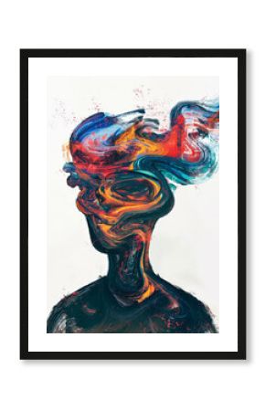 A person with mental health problems. Abstract illustration representing the challenges of mental health issues.