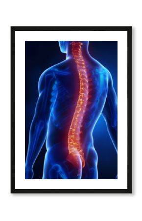 Man with glowing backbone