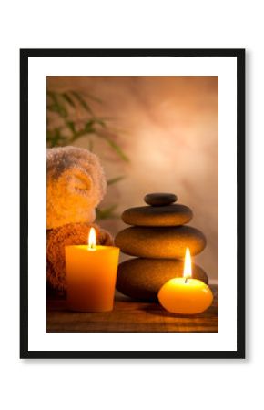 Spa still life with aromatic candles