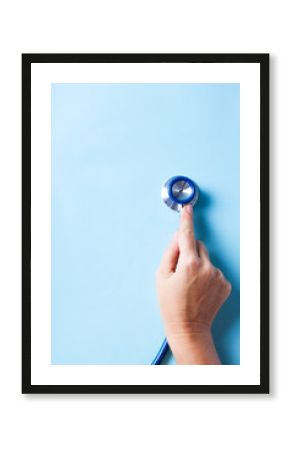 Healthcare concept on blue