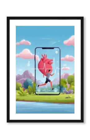 Runner with a heart-shaped phone