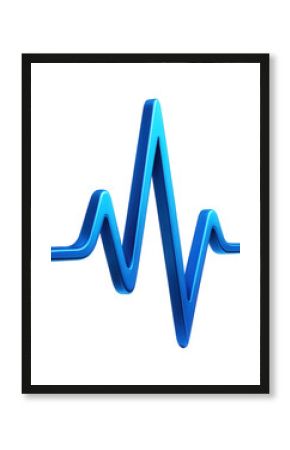 Vibrant blue 3D heartbeat graphic symbolizing health and vitality.