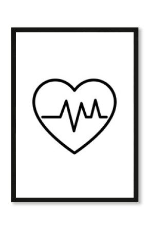 Simple heart with heartbeat graphic