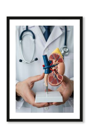 Doctor Explains Kidney Health: Model in Hand, Medical Insights, & Anatomical Study