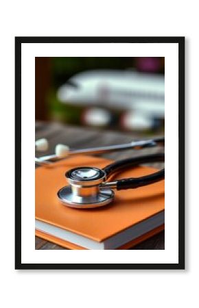 Travel health guide for airport background.