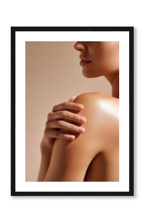 Beautiful Young Woman with Clean Fresh Skin. Facial treatment. Cosmetology, beauty, and spa. A nice and attractive girl with a pleasant smile.