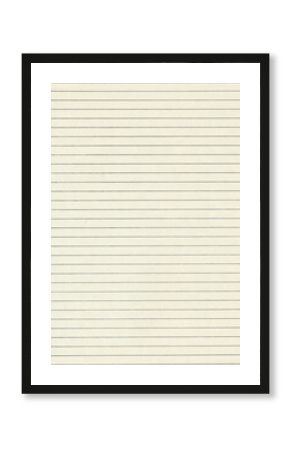 Old lined paper with frame background. Notebook sheet with black grid texture.