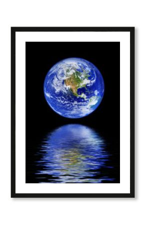 globe with water reflection