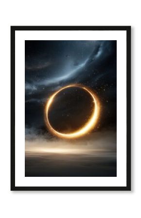 Ethereal Glowing Ring in Dark Cosmic Sky cosmic space ring circle glowing ethereal magical fantasy sci-fi atmosphere sta