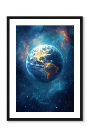 Earth in cosmos, space background, planet view, stock photo, nature, space