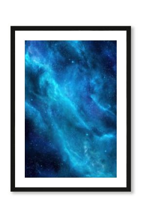 Stunning view of a deep blue nebula with bright stars in the background cosmic space exploration astronomy science fiction