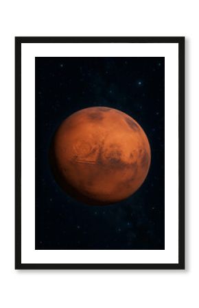 surface of Mars in outer space galaxy cosmos universe milky way science telescope texture planet astronomy discovery red orange rusty iron oxide wallpaper graphic resource image print illustration