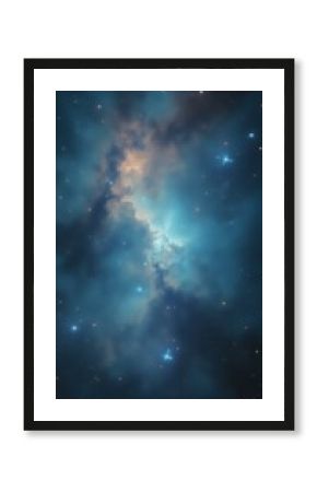 Vast starry sky with colorful nebula in serene space