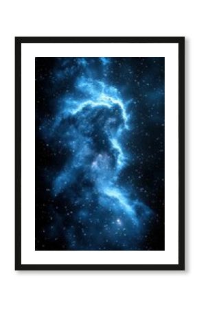 Nebula glows with vibrant blue hues in the vastness of space during a cosmic event