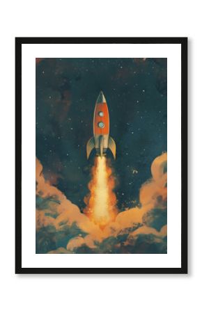 retro rocket ship blasting off into space  (3)