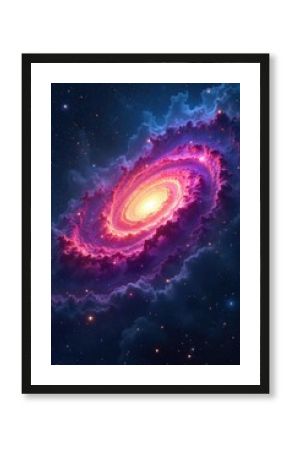 Vibrant Nebula Swirls in Deep Space, Hints of Cosmic Signals - A Mysterious and Powerful Sci-Fi Image
