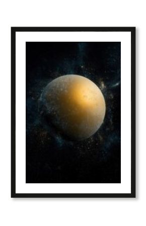 Golden planet glows in deep space