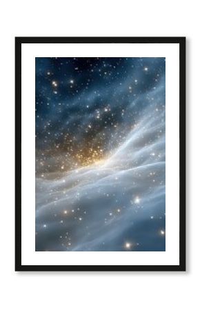 Glittering Star Cluster in Milky Blue Nebula