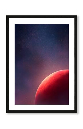 A vibrant red planet glows in the starlit cosmos, creating a beautiful and otherworldly scene of space exploration.