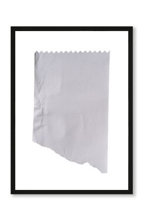 Blank Receipt Paper with Uneven Torn Edge Background