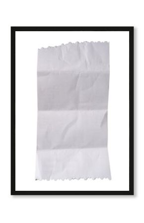 Old folded Receipt Paper Template with Zigzag Torn Edge