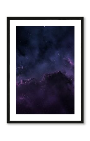 Magical purple nebula glowing in deep outer space