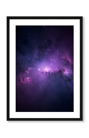 Magical purple nebula glowing in deep outer space
