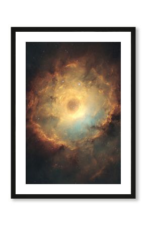 Ai generated image of a vibrant nebula glows with cosmic light in the vastness of space