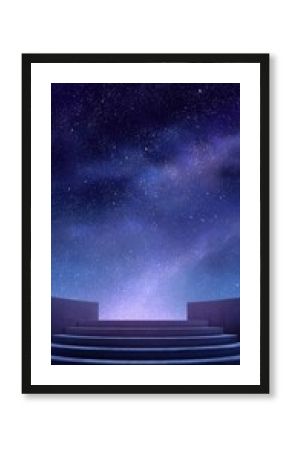 Night sky above tiered steps