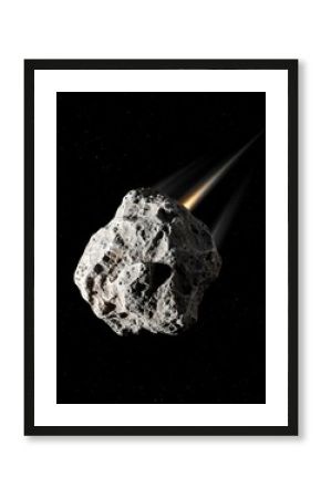 Asteroid hurtling through space