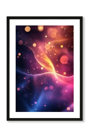 Abstract Flowing Light Background with Colorful Bokeh Effect