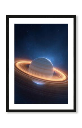Ringed planet in deep space