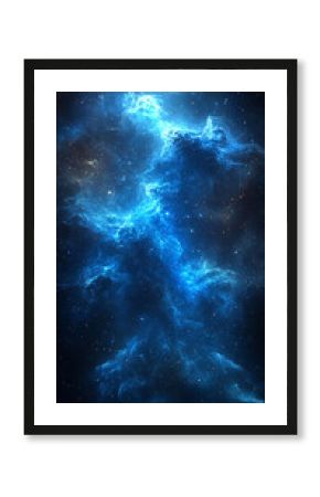 Cinematic cosmic background with blue glowing stars floating in space surrounded by cosmic dust nebula and stardust evoking universe exploration supernova and celestial wonder concept