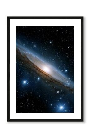 Sombrero galaxy rotating in outer space with stars. Deep space concept