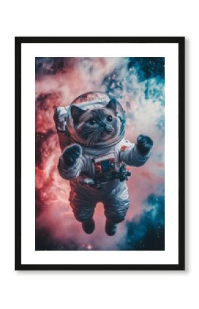 Scottish Fold flying in space generated by AI