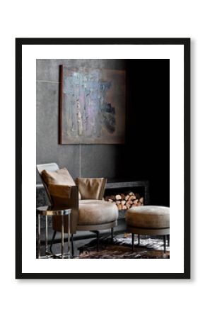 A stunning modern home interior with elegant furnishings, sleek lines, and a minimalist aesthetic. Featuring a spacious layout, natural lighting, and contemporary decor, this stylish living space embo