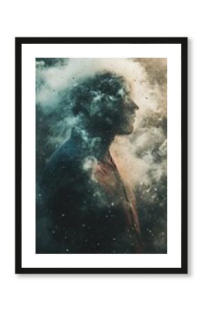 Ephemeral Being: A Surreal Portrait in Dust and Color