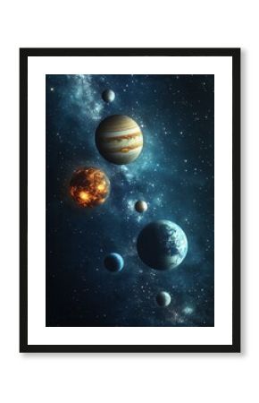 Giant parade of planets in space