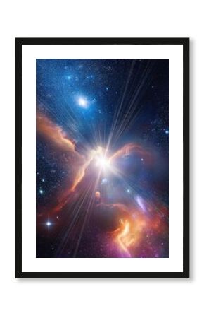 Nebula and galaxies in space. Abstract cosmos background 