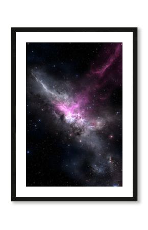Pink and Purple Nebula in Dark Space