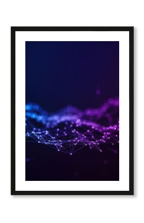 Abstract Network: Digital Connectivity, Data Flow, Blue & Purple Technology Background, Plexus Design, Modern Innovation Visual