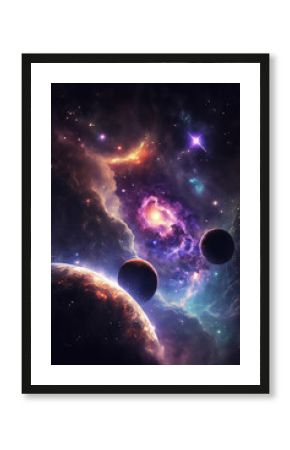 Abstract outer space endless nebula galaxy background. Generative ai
