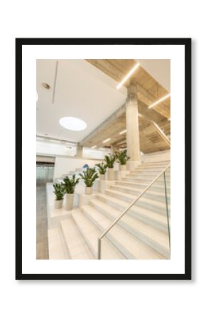 Interior of big office space hallway