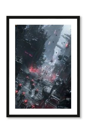 Epic battle in a space opera, where genetically modified beings fight in a post-apocalyptic universe, seeking singularity to enter parallel worlds